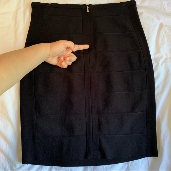 Calvin Klein Ribbed Black Midi Skirt - Picture 3 of 6